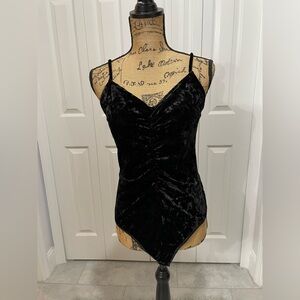 Bisou Bisou Michele Bohbot Black Velvet Bodysuit